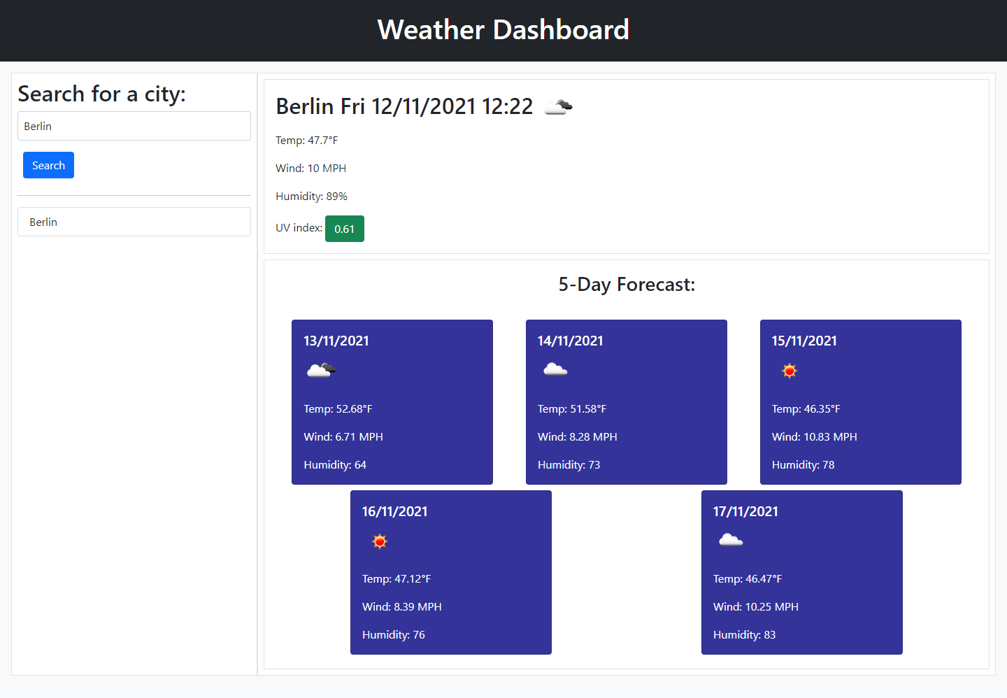 Weather Dashboard image